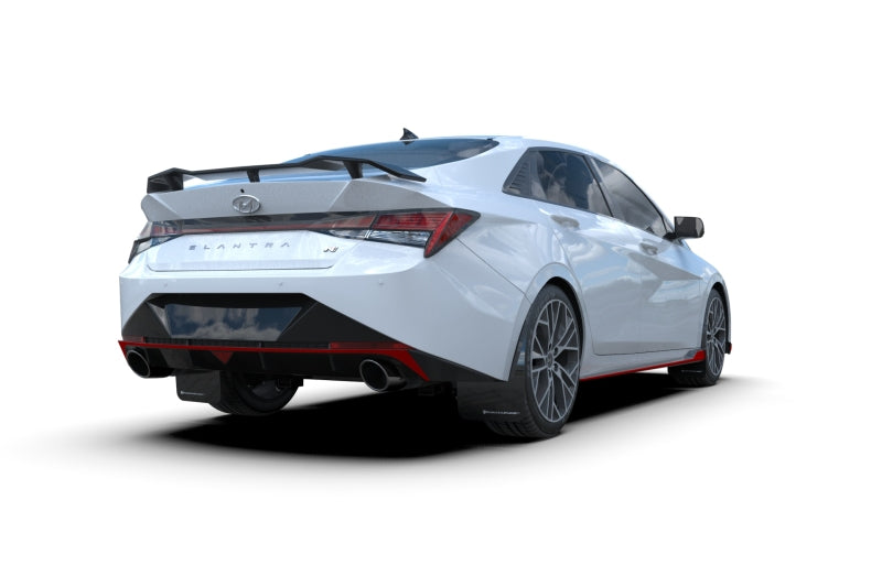 Rally Armor 2022 Hyundai Elantra N & N Line Black UR Mud Flap w/ Light Blue Logo - Black Ops Auto Works