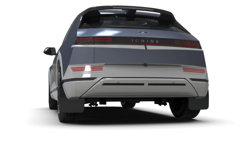 Rally Armor 2022 Hyundai Ioniq 5 Black Mud Flap w/ Metallic Black Logo - Black Ops Auto Works