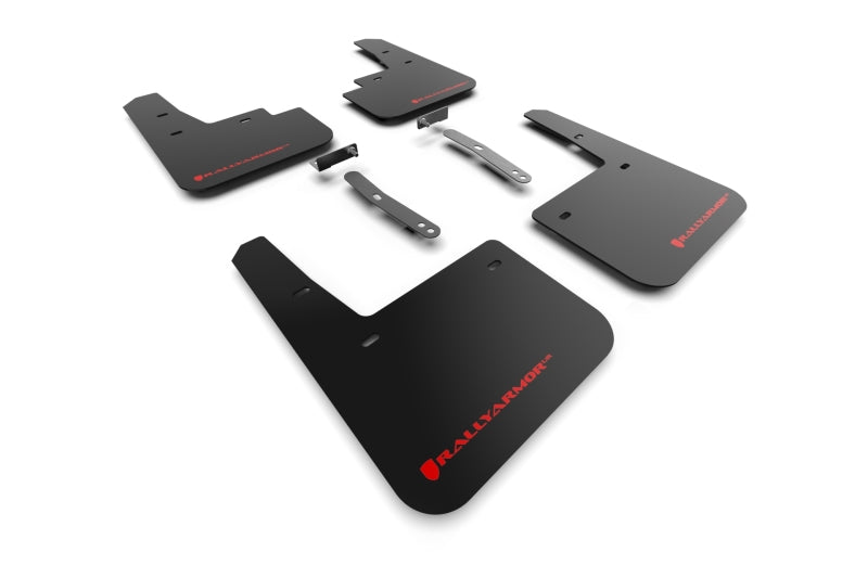 Rally Armor 2022 Hyundai Kona N Black UR Mud Flap w/ Red Logo - Black Ops Auto Works