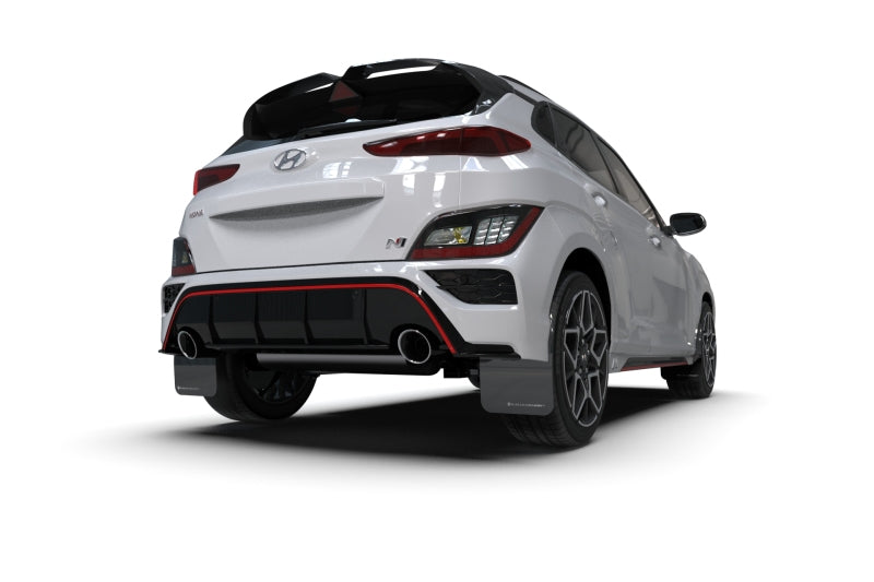 Rally Armor 2022 Hyundai Kona N Black UR Mud Flap w/ Red Logo - Black Ops Auto Works