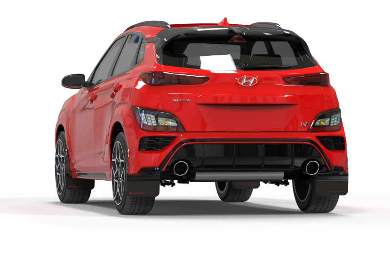 Rally Armor 2022 Hyundai Kona N Black UR Mud Flap w/ Red Logo - Black Ops Auto Works