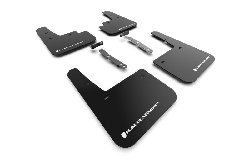 Rally Armor 2022 Hyundai Kona N Black UR Mud Flap w/ White Logo - Black Ops Auto Works