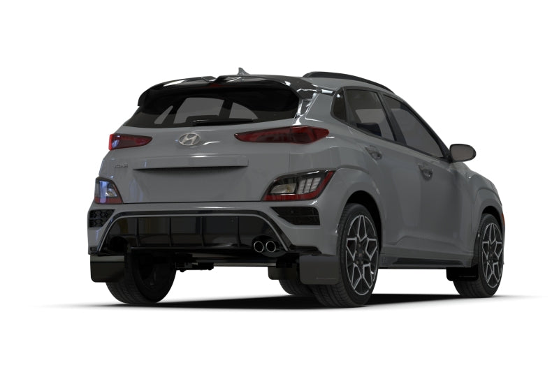 Rally Armor 2022 Hyundai Kona N Line Black UR Mud Flap w/ Red Logo - Black Ops Auto Works
