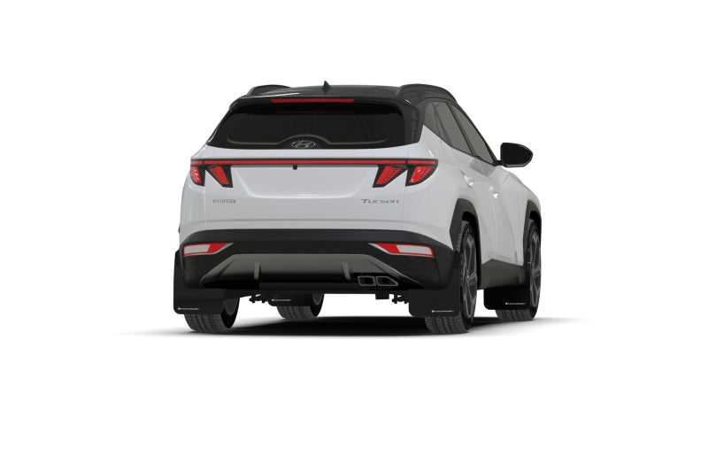 Rally Armor 2022 Hyundai Tucson Black UR Mud Flap w/ White Logo - Black Ops Auto Works
