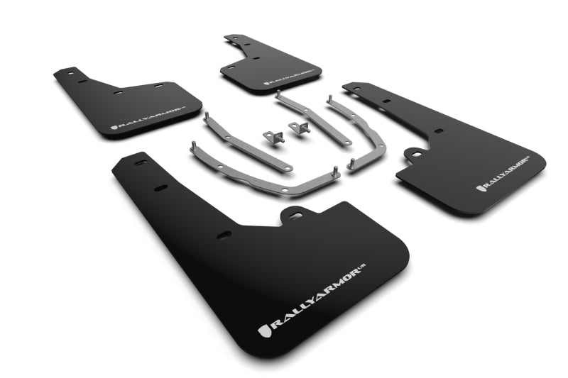 Rally Armor 2022 Hyundai Tucson Black UR Mud Flap w/ White Logo - Black Ops Auto Works