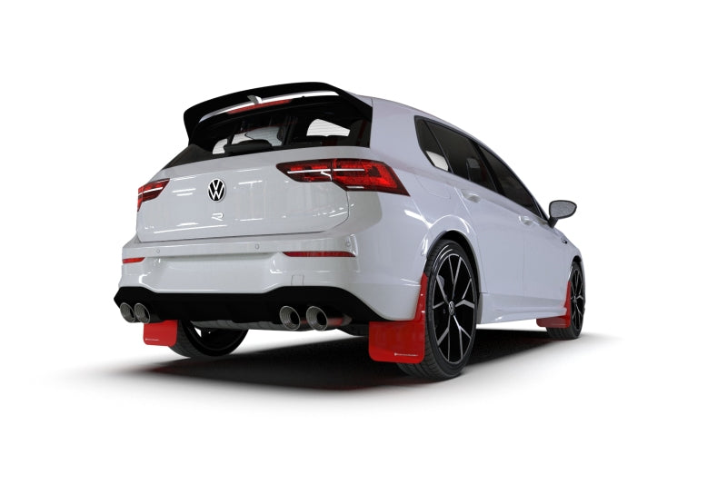 Rally Armor 2022 MK8 Volkswagen Golf GTI/R Black UR Mud Flap w/ Blue Logo - Black Ops Auto Works