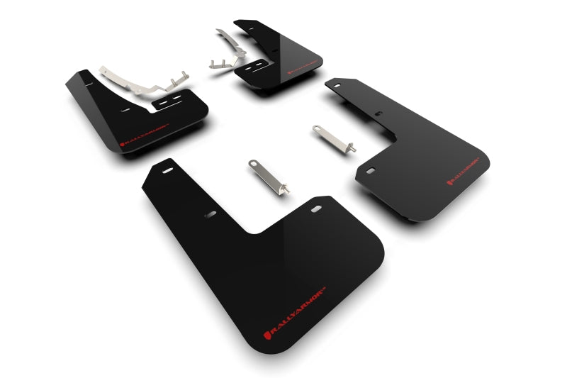 Rally Armor 2022 MK8 Volkswagen Golf GTI/R Black UR Mud Flap w/ Red Logo - Black Ops Auto Works