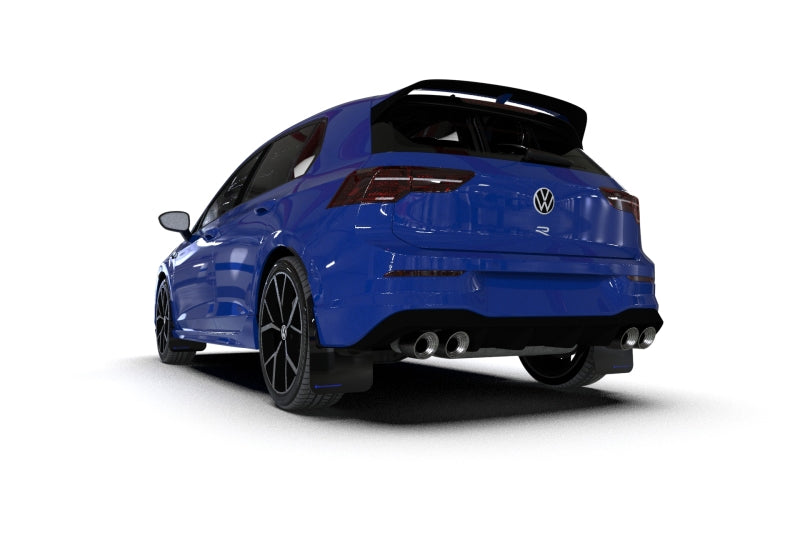 Rally Armor 2022 MK8 Volkswagen Golf GTI/R Black UR Mud Flap w/ White Logo - Black Ops Auto Works