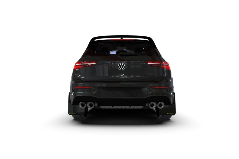 Rally Armor 2022 MK8 Volkswagen Golf GTI/R Black UR Mud Flap w/ White Logo - Black Ops Auto Works