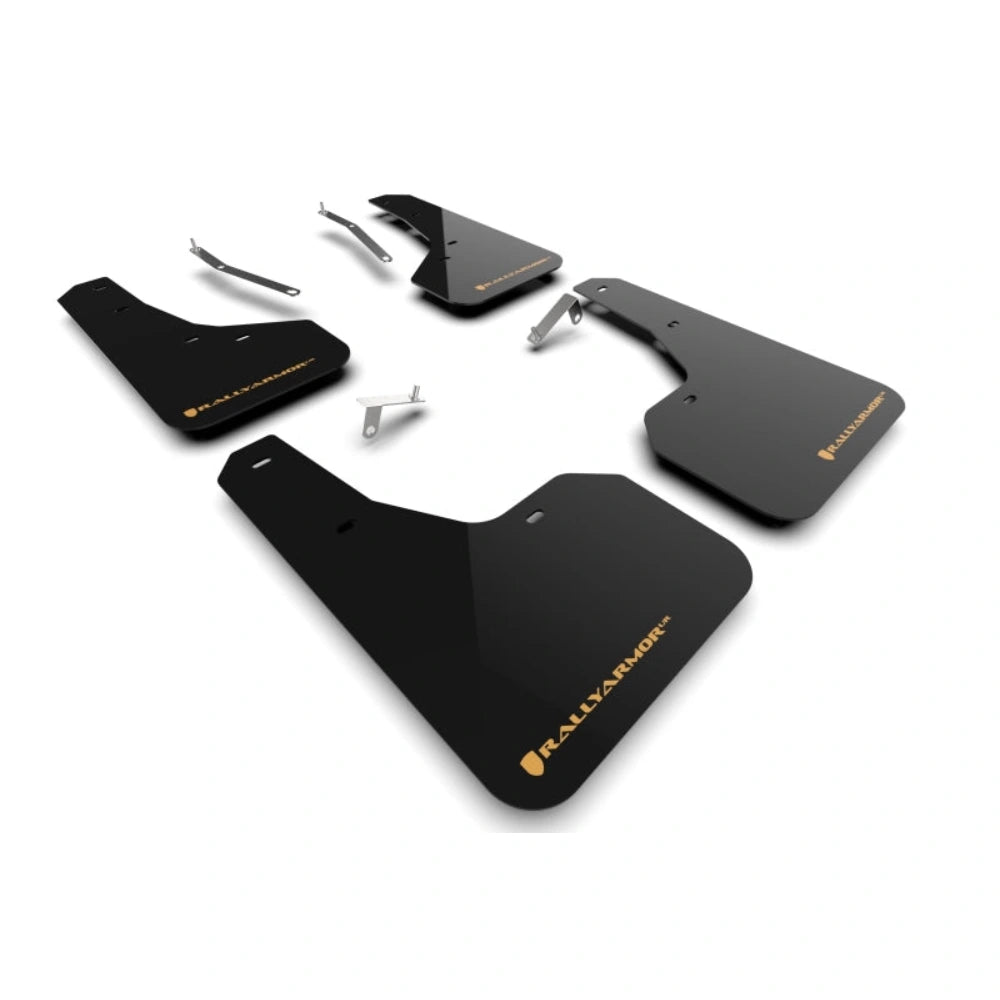 Rally Armor 2022 Subaru Forester (Incl. Wilderness) Black UR Mud Flap w/ Wild Orange Logo - Rally Armor MF82-UR-BLK/WOR