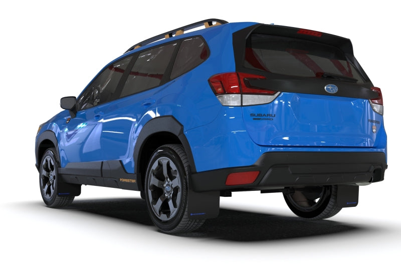 Rally Armor 2022 Subaru Forester (Incl. Wilderness) Black UR Mud Flap w/ White Logo - Black Ops Auto Works