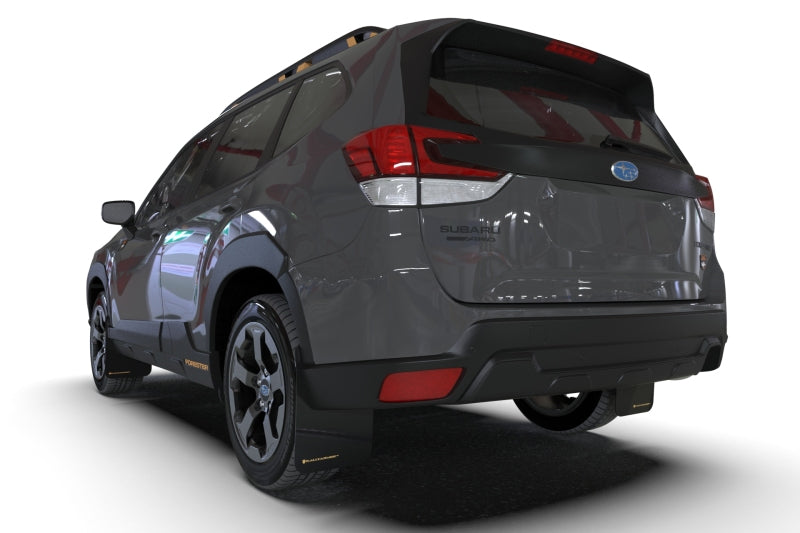 Rally Armor 2022 Subaru Forester (Incl. Wilderness) Black UR Mud Flap w/ White Logo - Black Ops Auto Works