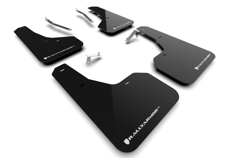 Rally Armor 2022 Subaru Forester (Incl. Wilderness) Black UR Mud Flap w/ White Logo - Black Ops Auto Works