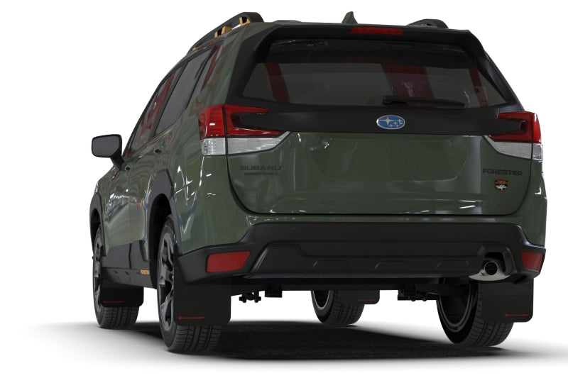 Rally Armor 2022 Subaru Forester (Incl. Wilderness) Black UR Mud Flap w/ White Logo - Black Ops Auto Works
