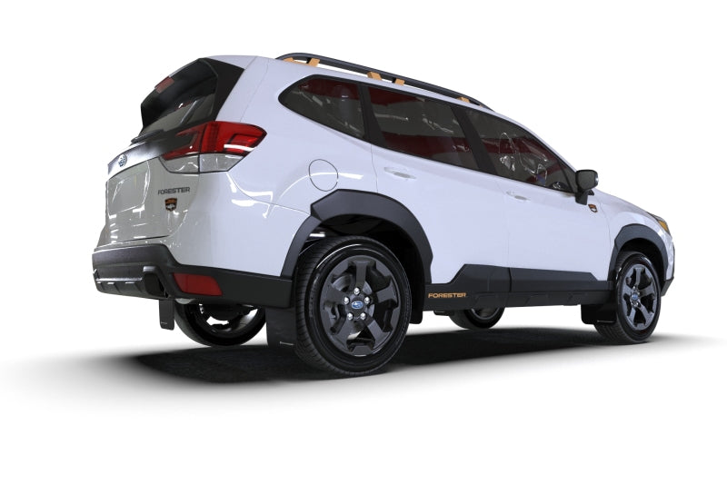 Rally Armor 2022 Subaru Forester (Incl. Wilderness) Black UR Mud Flap w/ White Logo - Black Ops Auto Works