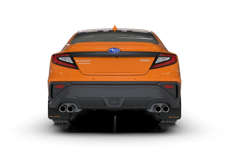 Rally Armor 2022 Subaru WRX Black UR Mud Flap w/ Orange Logo - Black Ops Auto Works