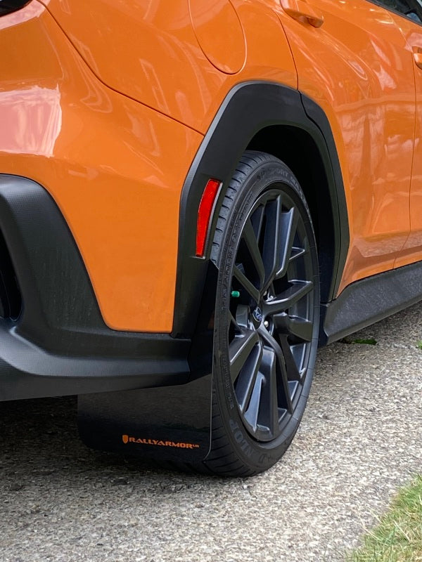 Rally Armor 2022 Subaru WRX Black UR Mud Flap w/ Orange Logo - Black Ops Auto Works