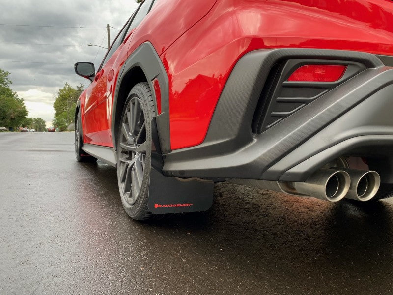 Rally Armor 2022 Subaru WRX Black UR Mud Flap w/ Red Logo - Black Ops Auto Works