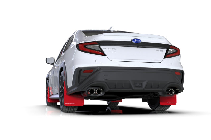 Rally Armor 2022 Subaru WRX Red UR Mud Flap w/ White Logo - Black Ops Auto Works