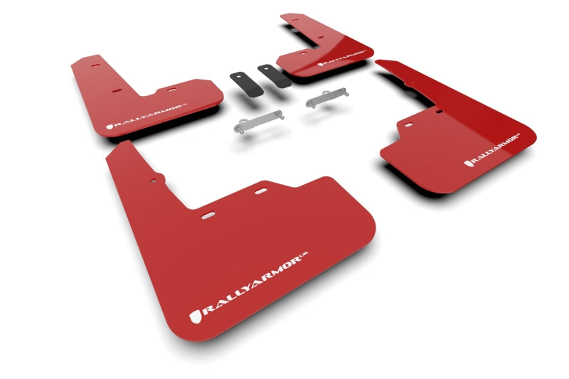 Rally Armor 2022 Subaru WRX Red UR Mud Flap w/ White Logo - Black Ops Auto Works