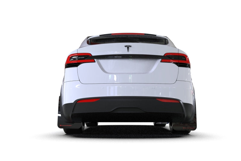Rally Armor 2022 Tesla Model X Black UR Mud Flap w/ Red Logo - Black Ops Auto Works