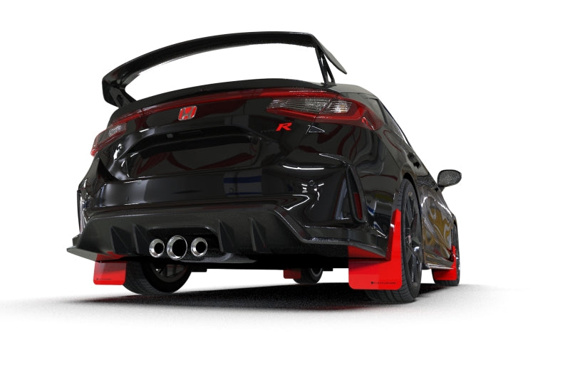 Rally Armor 2023+ Honda Civic Type R Red Mud Flap Black Logo - Black Ops Auto Works