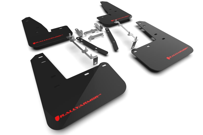Rally Armor 2023 Toyota GR Corolla Black UR Mud Flap w/ Red Logo - Black Ops Auto Works