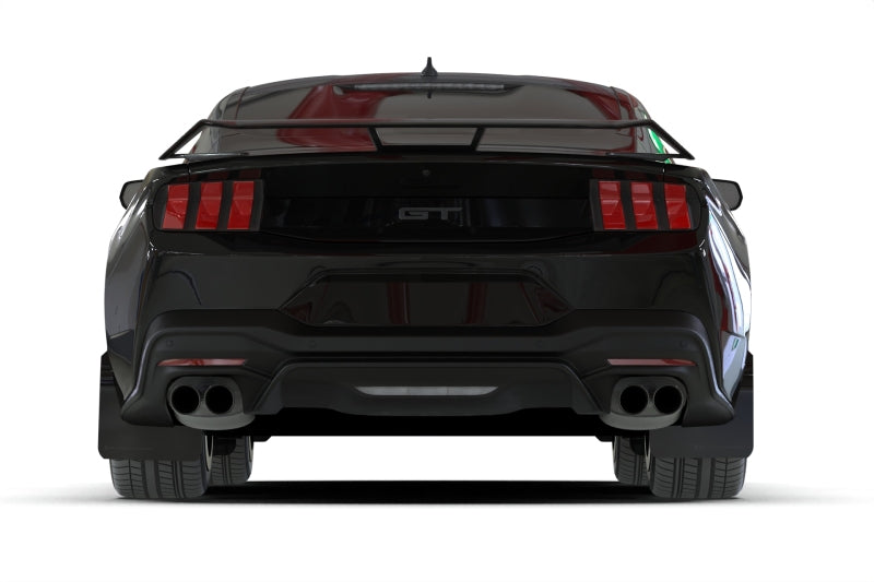 Rally Armor 2024+ Ford Mustang Black UR Mud Flap w/ Red Logo Rally Armor RALMF126-UR-BLK-RD