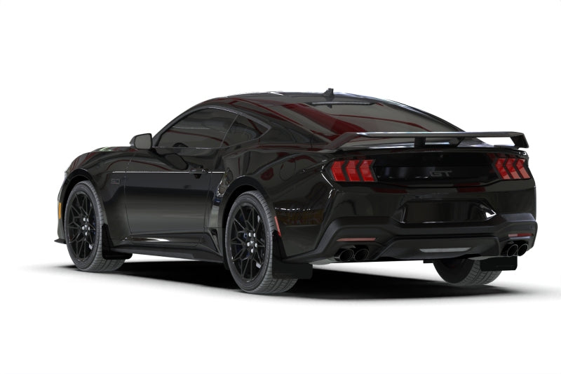 Rally Armor 2024+ Ford Mustang Black UR Mud Flap w/ Red Logo Rally Armor RALMF126-UR-BLK-RD