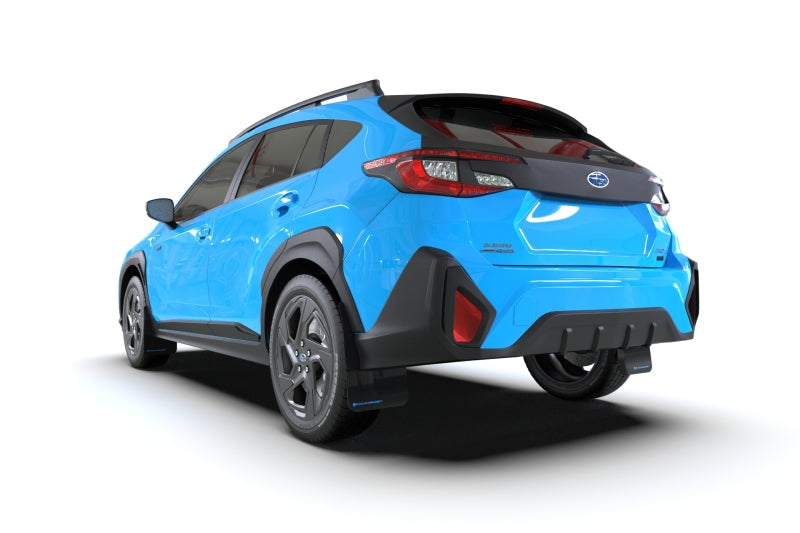 Rally Armor 2024 Subaru Crosstrek Black UR Mud Flap Light Blue Logo - Black Ops Auto Works