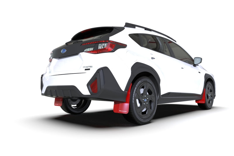 Rally Armor 2024 Subaru Crosstrek Red UR Mud Flap White Logo - Black Ops Auto Works