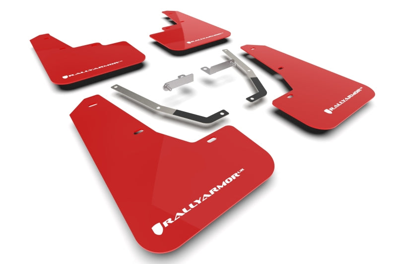 Rally Armor 2024 Subaru Crosstrek Red UR Mud Flap White Logo - Black Ops Auto Works