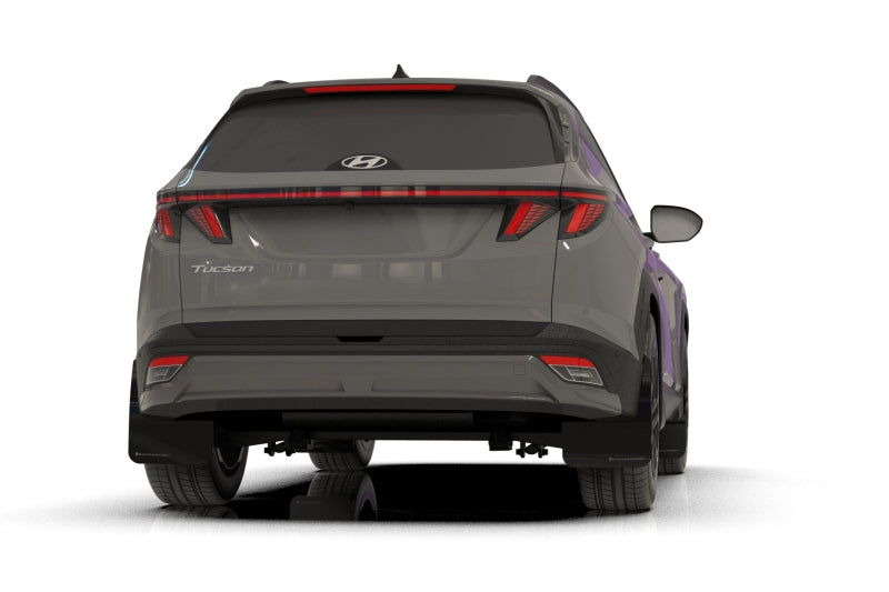 Rally Armor 2025+ Hyundai Tucson (Excl. ICE & XRT) Black UR Mud Flap w/ White Logo Rally Armor RALMF135-UR-BLK-WH