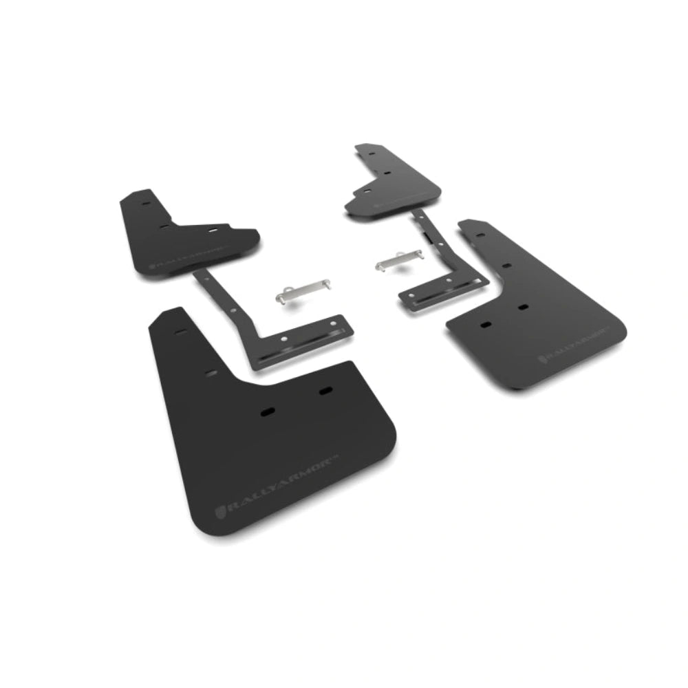 Rally Armor MF156-UR-BLK-MBK Black UR Mud Flap Kit with Metallic Black Logo - 2026 Subaru Trai - Rally Armor MF156-UR-BLK-MBK
