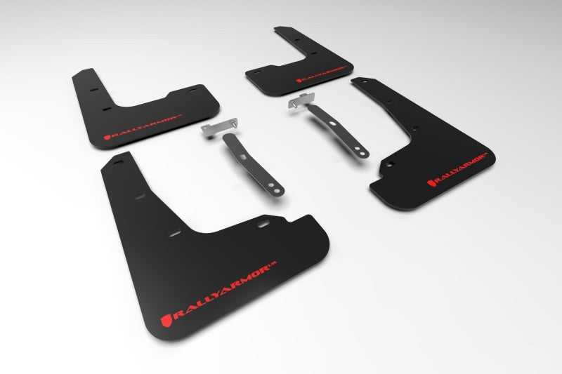 Rally Armor 21-23 Hyundai Elantra (Will Not Fit Elantra N/N Line) Black UR Mud Flap w/ Red Logo - Black Ops Auto Works