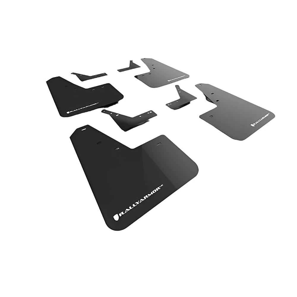 Rally Armor 21-25 Dodge Ram 1500 TRX Black UR Mud Flap - White Logo - Rally Armor MF128-UR-BLK-WH