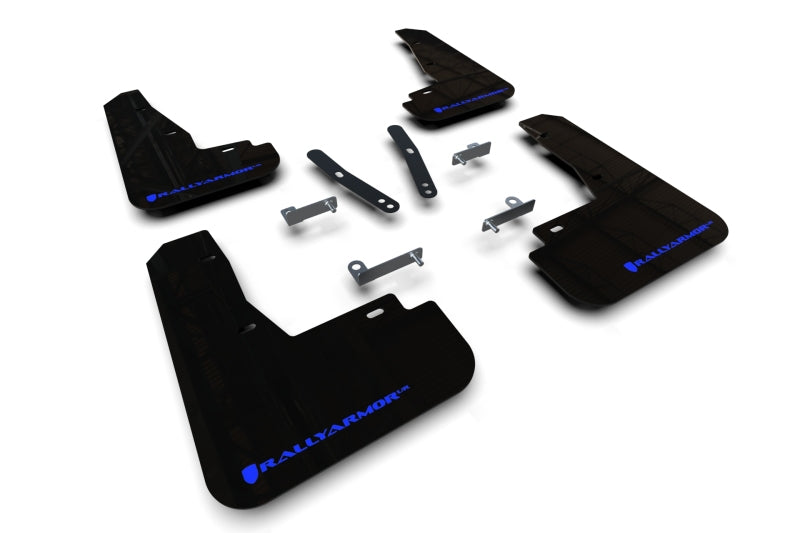 Rally Armor 22-23 Kia EV6 Black UR Mud Flap Blue Logo - Black Ops Auto Works