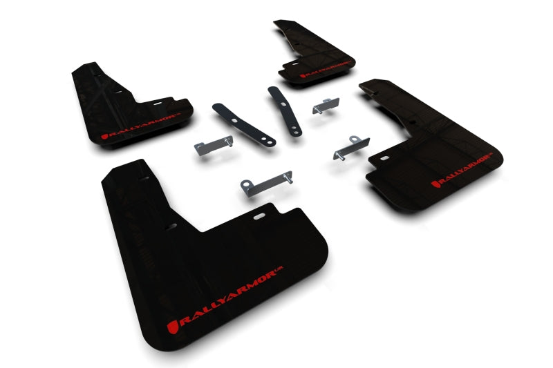 Rally Armor 22-23 Kia EV6 Black UR Mud Flap Red Logo - Black Ops Auto Works