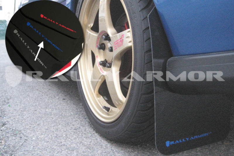 Rally Armor 93-01 Subaru Impreza RS Black UR Mud Flap w/ Blue Logo - Black Ops Auto Works