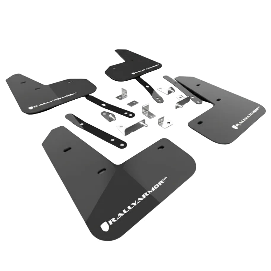 Rally Armor 2027 Kia EV5 Black UR Mud Flap - White Logo view 1