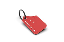 Load image into Gallery viewer, Rally Armor Mini UR Mud Flap Keychain - Red w/ White Logo - Black Ops Auto Works