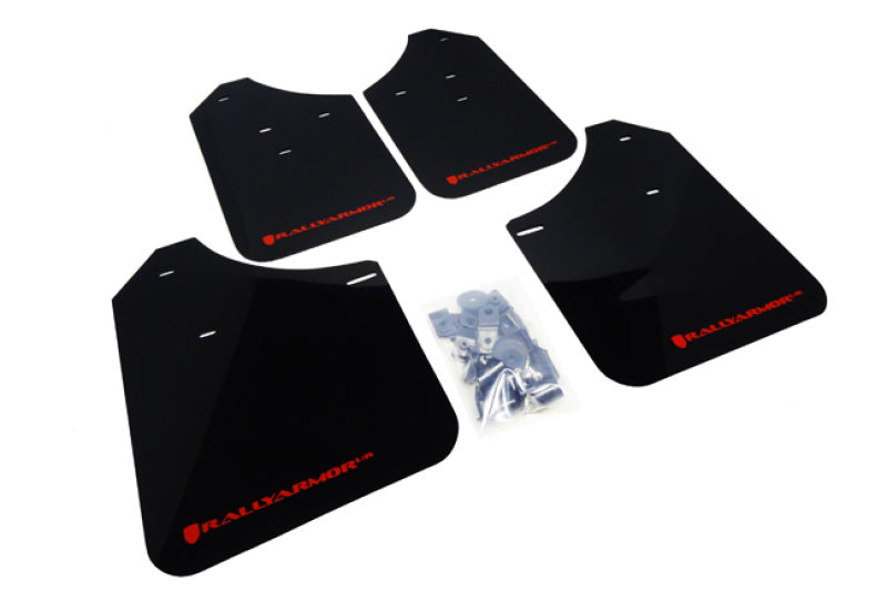 Rally Armor 02-07 Subaru WRX/STI/RS/2.5i (Wagons Req. Mod.) Black UR Mud Flap w/ Red Logo - Rally Armor MF1-UR-BLK/RD