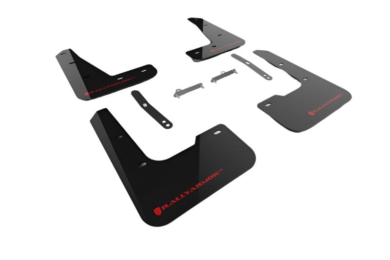 Rally Armor 2024+ Hyundai Elantra N Line Black Mud Flap w/ Red Logo - Rally Armor MF120-UR-BLK-RD