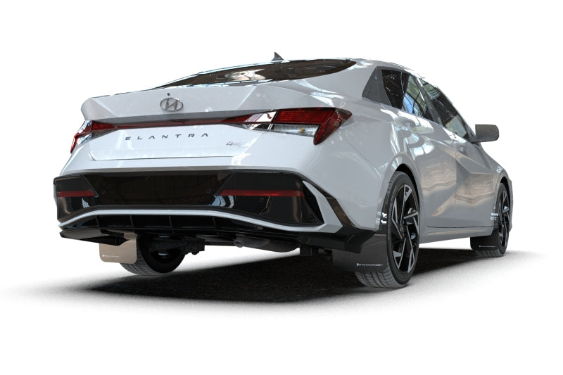 Rally Armor 2024+ Hyundai Elantra N Line Black Mud Flap w/ Red Logo - Rally Armor MF120-UR-BLK-RD