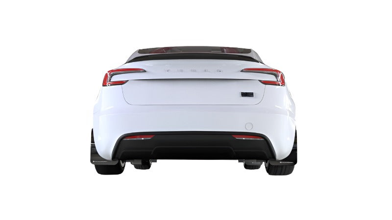 Rally Armor 2024 Tesla Model 3 Highland Black UR Mud Flap White Logo - Rally Armor MF122-UR-BLK-WH