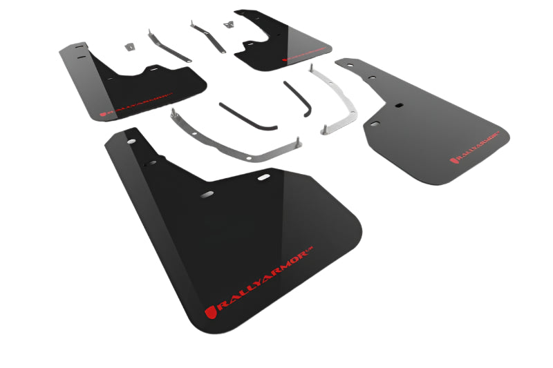 Rally Armor 2025 Hyundai Tucson ICE XRT Black UR Mud Flap - Red Logo - Rally Armor MF125-UR-BLK-RD