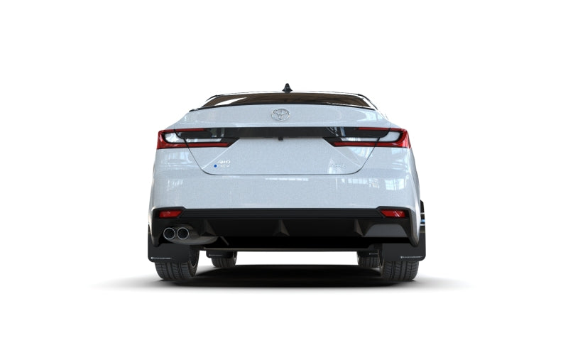 Rally Armor 25-26 Toyota Camry LE/SE/XLE/XSE Black UR Mud Flap Set, White Logo - Rally Armor MF133-UR-BLK-WH
