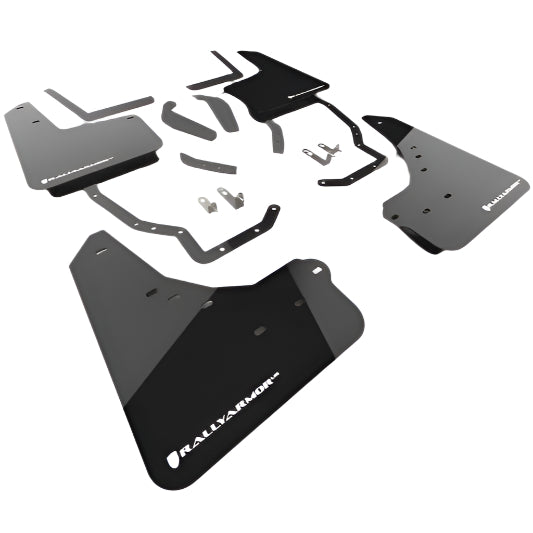 Rally Armor 2025+ Toyota 4Runner Black UR Mud Flap w/ White Logo - Rally Armor MF148-UR-BLK-WH