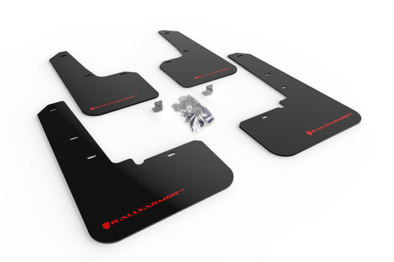 Rally Armor 20-22 Subaru Outback Black UR Mud Flap w/ Red Logo - Rally Armor MF66-UR-BLK/RD