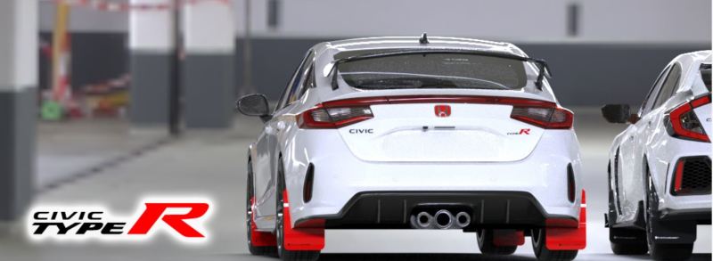 Rally Armor 2023+ Honda Civic Type R Red Mud Flap Black Logo - Rally Armor MF97-UR-RD-BLK